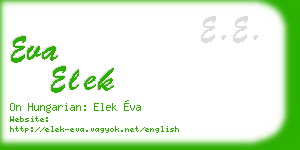 eva elek business card